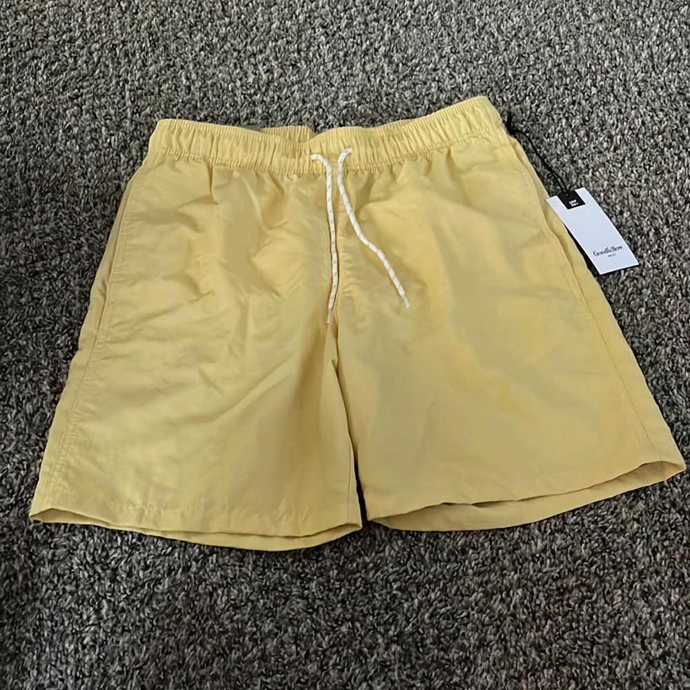 Good fellow & Co  pastel yellow swimming trunks